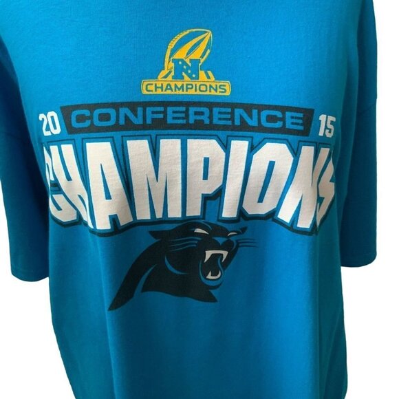 GILDAN LADIES SS CAROLINA PANTHERS 2015 CONFERENCE CHAMPIONS TEE TSHIRT NWOT XL - Picture 1 of 7
